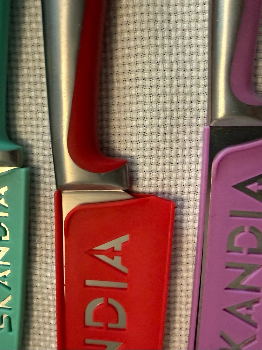 Skandia Color 3 Knife Set - Teal, Red, Purple Protective Sheaths